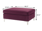 Burgundy Rectangle Ottoman B062P185665