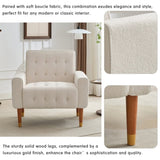 Mirod Classic Biscuit-Style Accent Chair - Comfortable Armrests, Soft Fabric, Elegant Solid Wood N760P202728A