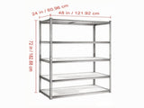 48" L x 24" W x 72" H Heavy Duty Garage Shelves, 5-Tier Adjustable Utility Rack with 2000 lbs 50502350