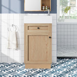 18.5" Bathroom Vanity with Reversible Resin Sink, MDF Cabinet with Adjustable Shelf and Elegant Zinc N729P285512N