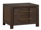Modern Style 2-Drawer Nightstand Made with Wood in Walnut B009139178
