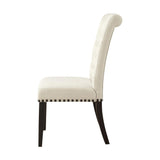 Set of 2 Fabric Upholstered Dining Side Chairs, Beige and Smokey Black B016P369245