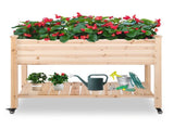 116 * 57 * 82cm Chinese Fir High Foot Type With Wheel Wood Planting Frame Log 02673314