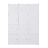 ZUN 12 Cube Organizer Stackable Plastic Cube Storage Shelves Design Multifunctional Modular Closet 88526165