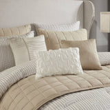 10 PCS Queen Luxury Jacquard Comforter Set Ivory B035P319216