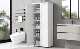 ZUN Storage Cabinet with Two Doors for Bathroom, Office, Adjustable Shelf, MDF Board, White 06525123