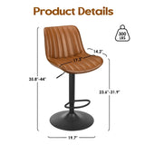 Bar Stools Set of 2, Swivel Adjustable Barstools, Bar Height Stools with Back Support, PU Leather T3623P363387