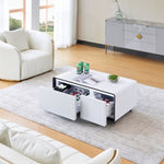 ZUN Smart Table Fridge, Multifunctional Coffee Table with Cooler and Frozen W1241122692