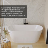 67" Acrylic Freestanding Bathtub, stand alone bathroom tub, Glossy White, Toe-tap Chrome Drain, cUPC W1675P300333