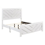 Contemporary White Finish Full Size Panel Bed Wooden Bedroom Furniture 1pc, Bed in a Box B011P250484