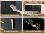36'' Wall Mounted Bathroom Vanity with Resin Sink, Floating Bathroom Storage Cabinet with 2 Drawers, N710P253035B