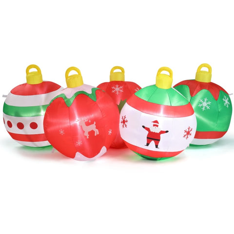 6.9 FT Lighted Christmas Inflatable Decoration, Inflatable Five Christmas Balls, Funny Blow Up Yard 92958187