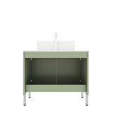 TURIO 30" Freestanding Cabinet without Basin, with Carrara White Counter Top and 2 Doors, Green W2615P293843