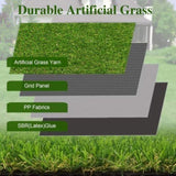 5x10FT Artificial Grass Turf 0.8" Indoor Outdoor ,Fake Grass with Drain Holes, for Dog and Garden 72463395