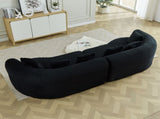 Curved Sectional Sofa, 111.5-inch Oversized Modern Bone-Free Cloud Sofa with 6 Pillows Luxury W3505P456572