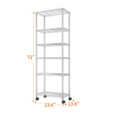Heavy Duty Shelves 72.83" H Wire Shelving Unit with Wheels 1020LBS NSF Metal Shelves for 57206699