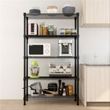 5-Layer Plastic Coated Iron Shelf 180*90*35 Black 59154437