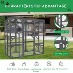 ZUN Catio Outdoor Cat Enclosure Cat House Wooden Cat Cage Large Feral Cat Shelter for Mulitiple Cats W1850P188227