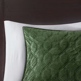 3 Piece Velvet Quilt Set Green Full/Queen B03597556