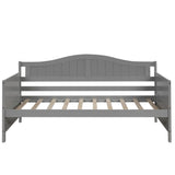Twin Wooden Daybed with 2 drawers, Sofa Bed for Bedroom Living Room,No Box Spring Needed,Gray WF192860AAE