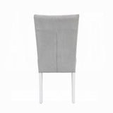 Grey and White Tufted Back Side Chairs B062P182767