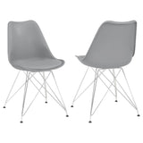 Grey and Chrome Padded Side Chair B062P153707