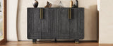 TREXM 54" Retro Buffet Cabinet with Storage, 4-Door Vintage Fluted Sideboard Cabinet with Adjustable N715P289209B