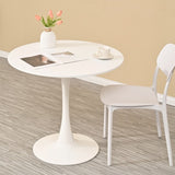 ZUN 31.5" Round Dining Table, Mid-Century White Tulip Table, Metal Base Pedestal Table for 2-4 W2533P170056