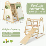 ZUN 6-in-1 Wooden Kids Jungle Gym Playset 51873158