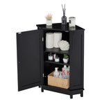 ZUN Black Bathroom Cabinet Triangle Corner Storage Cabinet with Adjustable Shelf Modern Style MDF Board N725P172615B