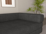 Convertible Sleeper Sofa Bed with Cylindrical Pillow, Corduroy Folding Mattress Couch with W1960P339707