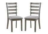 ZUN Gray Color Dining Chairs Padded Seat Set of 2pc Side Chair Ladder Back Kitchen Dining Room B011P246316