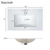 30-Inch Black Bathroom Vanity with Ceramic Sink Combo, Abundant Storage Cabinet - 2 Soft-close Doors WF532032AAB