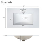 ZUN 30-Inch White Bathroom Vanity with Ceramic Sink Combo, Abundant Storage Cabinet - 2 Soft close Doors WF532032AAK