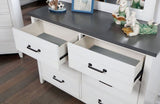 White Color Nightstand Bedroom 1pc Nightstand Solid wood Black Appliance Pull 2-Drawers bedside B011P165673