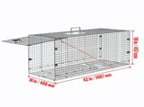 42" x 16" x 18" Humane Live Animal Cage Trap, Galvanized Iron Folding Design with Handle, for Stray 09470208