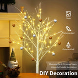 ZUN Set of Lighted Birch Tree, 4FT 48 LED/5FT 72 LED/6FT 96 LED Artificial Tree with Warm White Lights, N710P181843Y