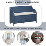 Rustic Style Solid wood Entryway Multifunctional Storage Bench with Safety Hinge 50578165