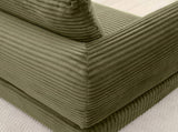2-in-1 Folding Convertible Sofa Bed, Modern Corduroy Sleeper Couch with 2*pillows, Futon Modular W1117P417299