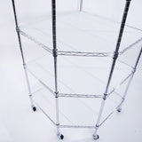 6-Layer Chrome Plated Polygonal Corner Shelf with 2" PP Wheels 680*680*1800 Silver 84088664