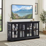 LED Curio Display Cabinet Antique Display Cabinet with Glass Doors Adjustable Shelves for W2275P300145