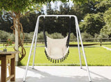 133*137*180cm Wrought Iron Four-Legged Standing 200kg Three Rings Hanging Chair Frame White 84409796