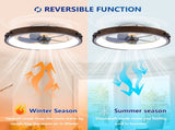 20" Ceiling Fans with Lights Kit and Remote Control, 3000-6500K Dimmable Modern Flush Mount W3596P455298