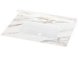 31 Inch Marble Vanity Top, Bathroom Vanity Top with Undermount Rectangular Middle Sink and 4" Height 52810075