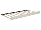 Queen Size Upholstered Platform Bed with Reading Lights, Drawers, Trundle and Shelves, Beige 57706475