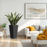 25" H Tall Mental Tapered Planter Large Outdoor & Indoor Garden Plant Pot with Drainage Hole and W3077P276872