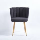 Modern GRAY dining chair with iron tube wood color legs, shorthair cushions and W23461122