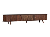70 Inch Mid Century Modern TV Stand, TV Stand for 80 Inch TV, TV Stand with Tambour Doors, Fluted N710P419840P