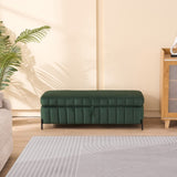49.21"Wide Velvet Storage Soft Bench for Living Room, Entryway and Bedroom. Green W3118P272643