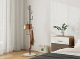 Coat Rack 6 Hooks 64.5 in Freestanding Metal Coat Rack Coat and Hat Hanger Organizer Rack Garment 03803658